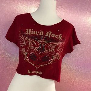 Vintage distressed crop top